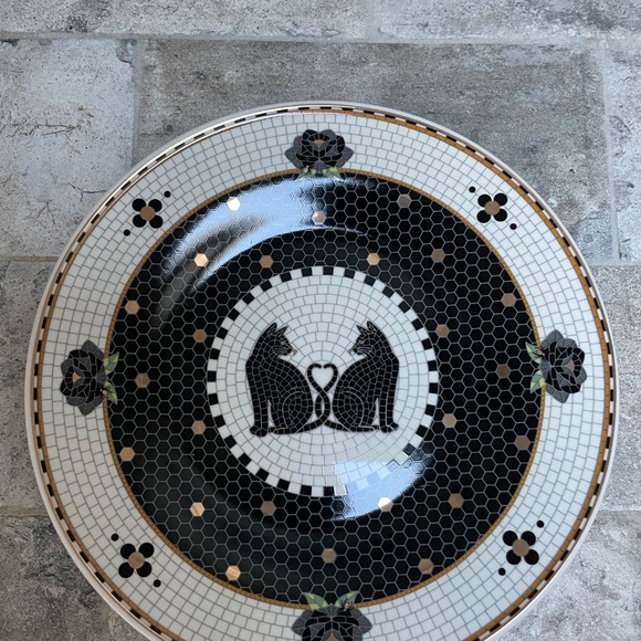 ❤️ ANTHROPOLOGIE BISTRO HALLOWEEN CAT DESSERT PLATE & COFFEE MUG SET NEW - Picture 6 of 8